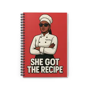 Chef Spiral Notebook - She Got the Recipe, Cooking Journal, Kitchen Notebook, Gift for Foodies, Culinary School Diary