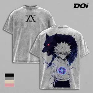 Killua Zoldyck Lightning Power Graphic Tee, Vintage Washed Anime Shirt, Hunter x Hunter Assassin Design Unisex Streetwear, Electric Aura Nen Ability Aesthetic, Gift for Anime Lovers, Perfect for Hunter x Hunter Fans and Killua Enthusiasts