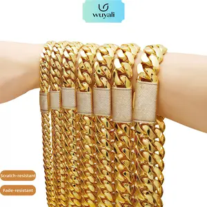New hip-hop retro mes sgolden cuban chain necklace with zircon flip clasp,zircon necklace,cuban chain,hip-hop style,retro style,fashion accessory