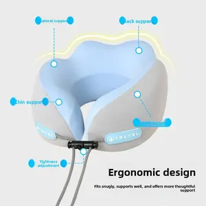 Portable Memory Foam U-Shape Neck Pillow, Comfortable Massage Headrest, Ideal for Naps, Office Use, Slow Recovery Support, Airplane Travel Pillow