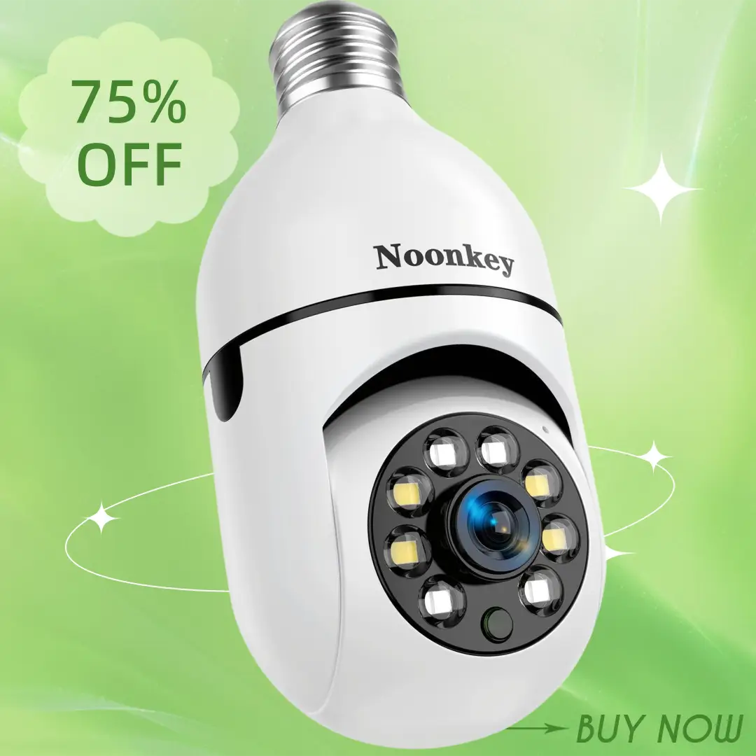 2K/3MP Light Bulb Security Camera 2.4Ghz Wi-fi Indoor/Outdoor Full Color Day/Night Camera, Motion Detection, Sound & Light Alarm, Two-Way Audio, Home/