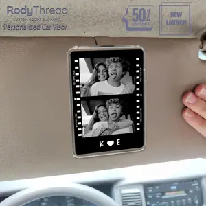 [Flash Deal] RodyThread Custom Film Strip Car Visor Photo Clip For Couple, Personalized 2-Photo Vintage Film Frame, Aesthetic Film Roll Car Decor, Sentimental Gift for Boyfriend or Husband, Retro Style Anniversary Keepsake