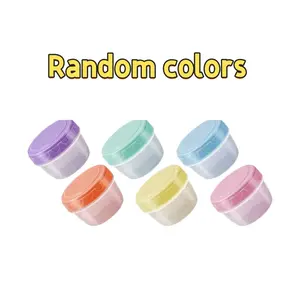 6-Pack salad dressing jars with lids | Leak-proof, freeze-safe, stackable, graduated plastic food storage jars, round, flip closed, reusable