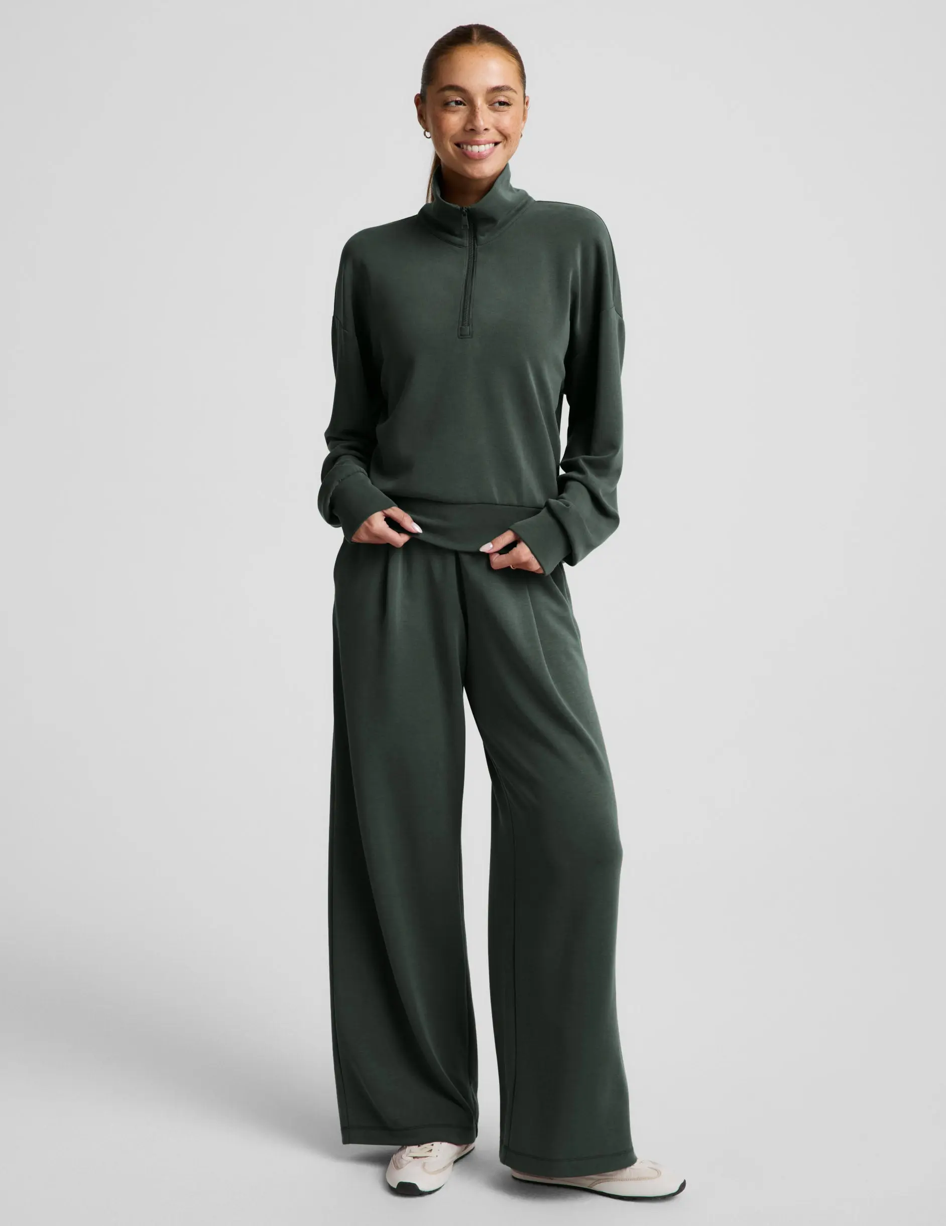 Luxe Sandwash Half Zip Pullover