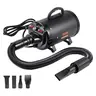 VEVOR 2000W/2.7HP Dog Blow Dryer for Pet Grooming, Anti-Scald Handle, Adjustable Gentle/Strong Speed, Temperature Control, 4 Nozzles, Extendable Easy-Connect Hose, Metal Housing, Heat Protection, Auto Shut-Off, Quick Gentle Drying, Safe Comfortable, Black