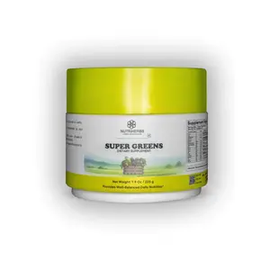 NUTRiHERBS Super Greens | Superfood Greens Powder with Spirulina & Wheatgrass | Digestion, Defense & Energy | Vegan