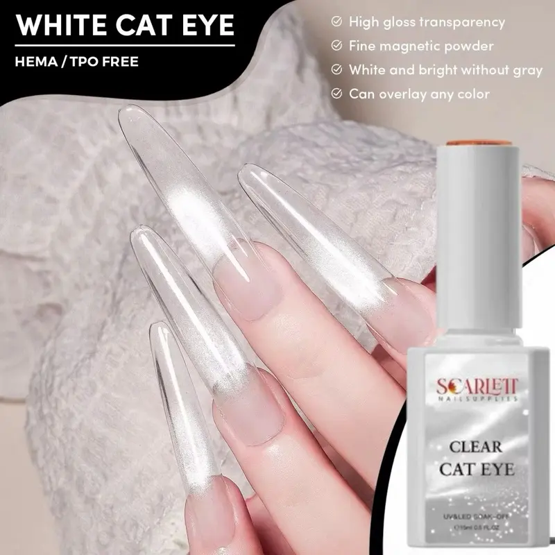 Super White Clear Moon Light Cat Eye 15ml - New Cat Eye Gel for Nail Design