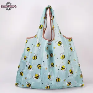 Large-sized Cute Cartoon Foldable and Portable Supermarket Shopping Bag, Grocery Bag, Vegetable Shopping Bag, Large-capacity Eco-friendly Tote Bag
