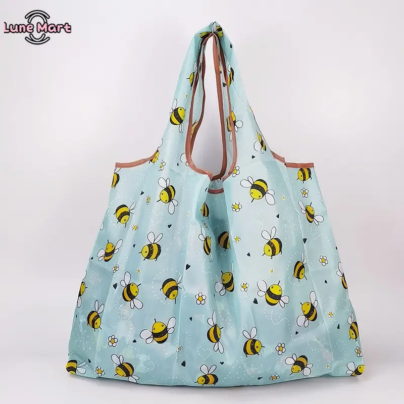 Cute Cartoon Canvas Tote Bag - Large-Capacity, Foldable, Portable, Eco-Conscious, Fashionable Shopping, Reusable Grocery, Eco Bags Fashion Accessory, Eco Conscious Bags
