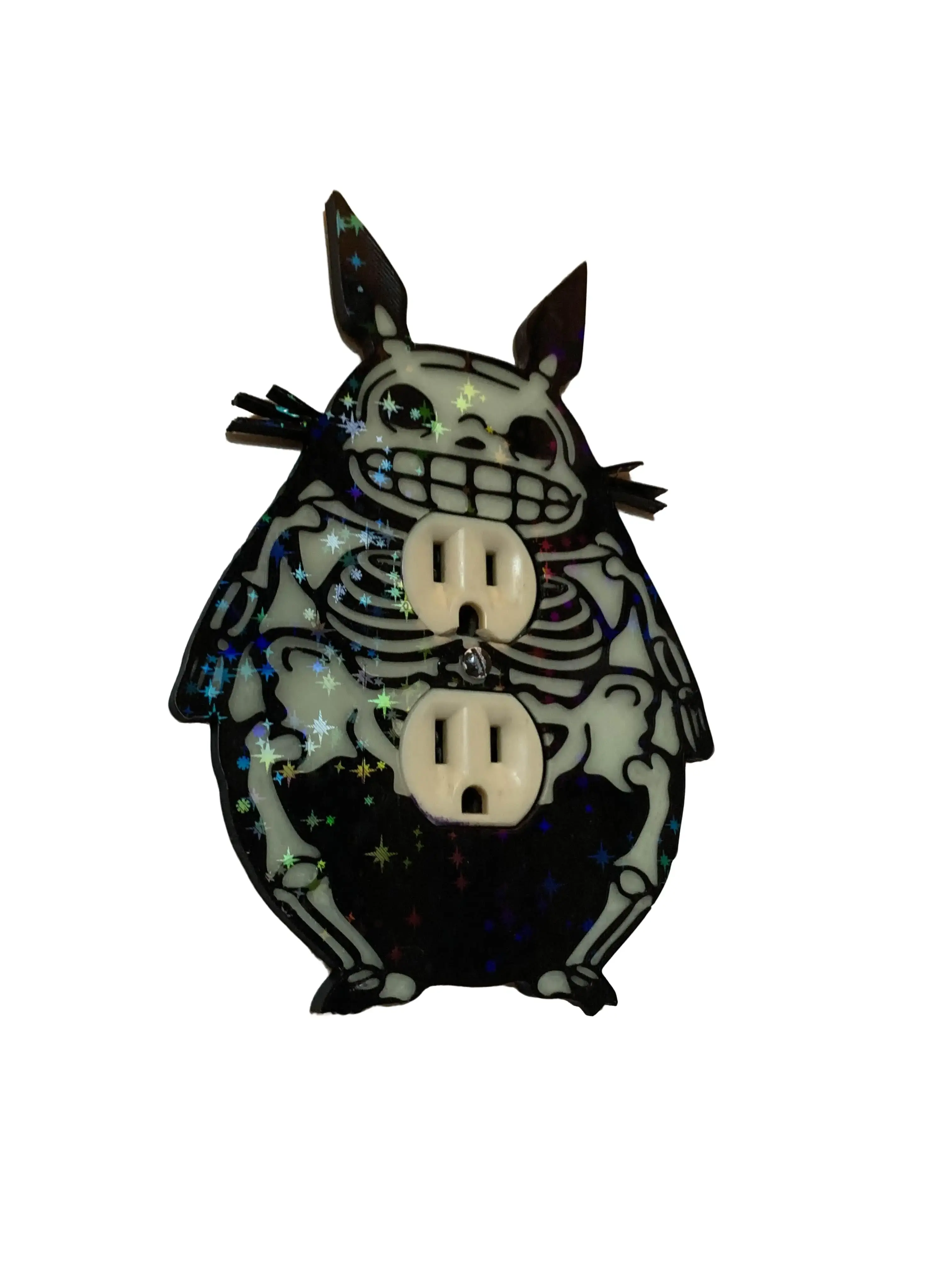 Glow Skeleton Forest Spirit Outlet Cover Holographic Halloween Home Decor