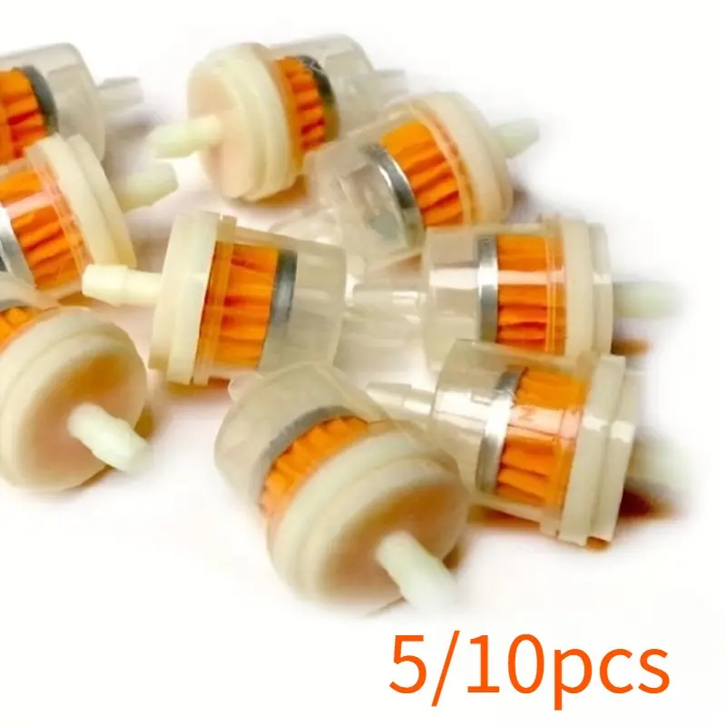 New 5pcs Universal Gasoline Gas Fuel Oil Filter for Scooter Motorcycle Moped Dirt Bike Atv, High Performance Engine Protection Automotive