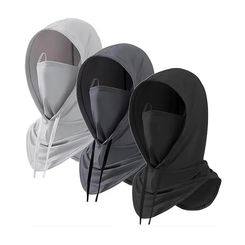 Yeomoo Balaclava 3 Pack, Cooling Shiesty Face Mask with UV Protection, Lightweight Breathable Hood for Cycling & Outdoor Sports, Full Balaclava, Synthetic, Face Covers, Polyester