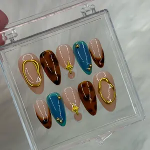 10pc Handmade Acrylic Animal Print Press on Nails Fast Shipping Nail Art Elegance for Everyday Wear & Special Events Fake Nails False Nails