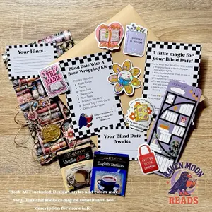 DIY Blind Date With A Book – Book Lover Gift Wrapping Kit with Tea & Stickers, book not included
