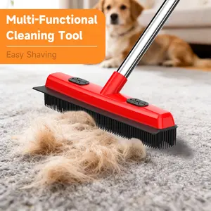 2-in-1 Multi-Functional Hair Removal Broom with Squeegee - Easy-to-Use Cleaning Tool for Carpets, Pet Owners