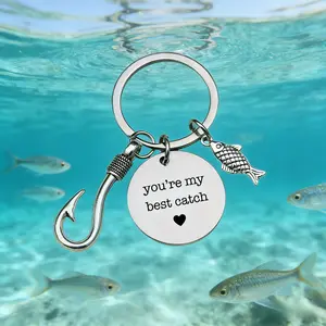 You're my best catch Key ring Fish Hooks Keychain Boyfriend gift Girlfriend gift Gift for him Gift for her