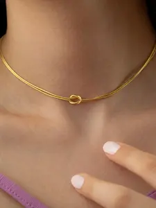 Women's Simple Knot Design Chain Necklace, Stainless Steel Jewelry for Party, Daily Clothing Decor, Trendy All-match & Exquisite Jewelry for Birthday Gift