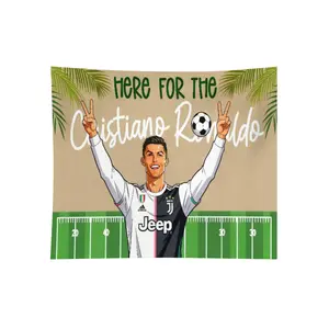 Wall Tapestry Beige With Cristiano Ronaldo Juventus Football Player Design And Here For The Cristiano Ronaldo Text For Bedroom Decor