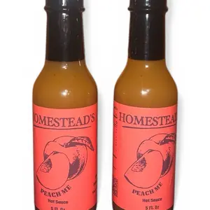 Homestead’s Peach Me Hot Sauce 2 Pack, Hot Sauce Duo, Peach Sauce, Sweet & Spicy, flavor, Dip, sugar-free
