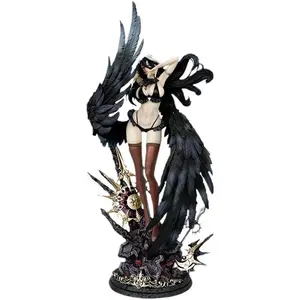 56.5cm Overlord Albedo Auspicious Day Anime Girl Figure Model Gk Statue Boys Collection Desktop Decoration Ornament Toys Gifts