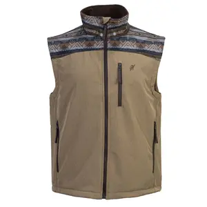 Youth "Hooey Softshell Vest" Tan w/ Tan & Brown Aztec