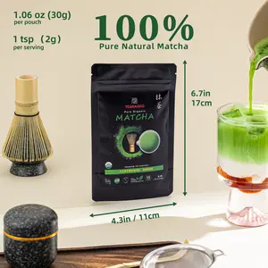 TEANAGOO Ceremonial Grade Matcha Powder Premium First-Harvest USDA Organic Unsweetened No Additives for Latte Daily Beverage or Traditional Tea Ceremony Multiple  Healthy Lung Cleansing Tea