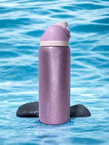 Owala 32oz Sparkle Purple Insulated Stainless Steel Water Bottle - BPA-Free Vacuum Flask with Push-Button Leak-Proof Lid, Portable Tumbler Keeps Drinks Cold All Day, Ideal for Students, Outdoor Enthusiasts