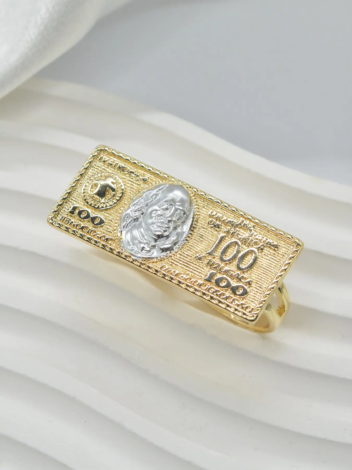 Men's Fashion Hip-Hop Dollar Bill Ring Set, Jewelry Ring, Metal Rings, Copper Statement Ring, Statement Rings, Hollow Out Design, Perfect Gift for Men, Ideal for Daily Wear & Special Occasions, Statement Chunky Ring