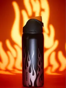 Owala FreeSip 32 oz Chrome Inferno Stainless Steel Insulated Water Bottle with Leak-Proof Lid - Includes Portable Coffee Mug for Hot & Cold Drinks, Beach & Camping Essential - Flasks, Drinkware - Tumbler, Bottled