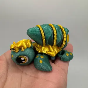 3D Printed Christmas Tree Turtle • Holiday Turtle Figurine • Cute Articulated Collectible