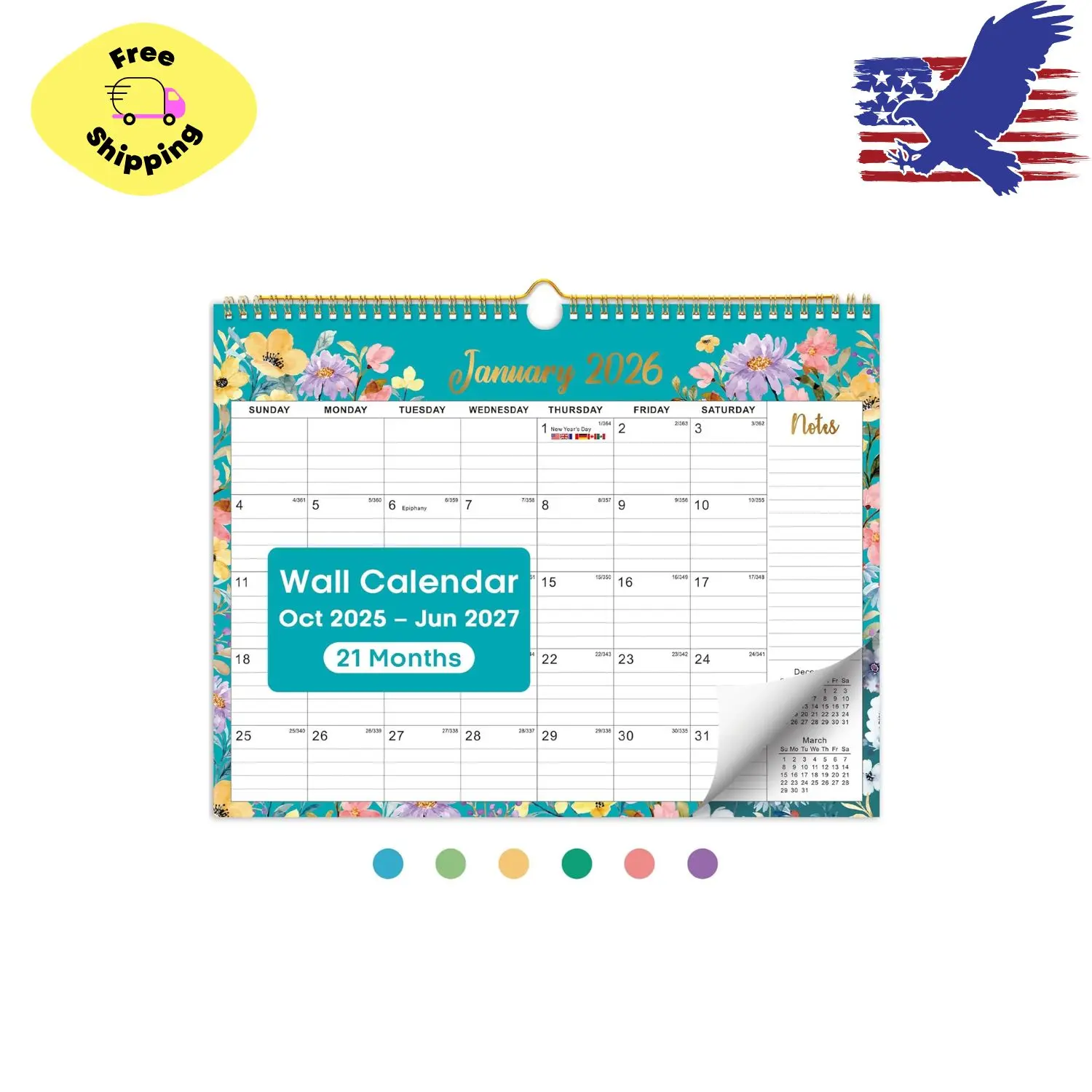 2026 Calendar, Monthly Wall Calendar