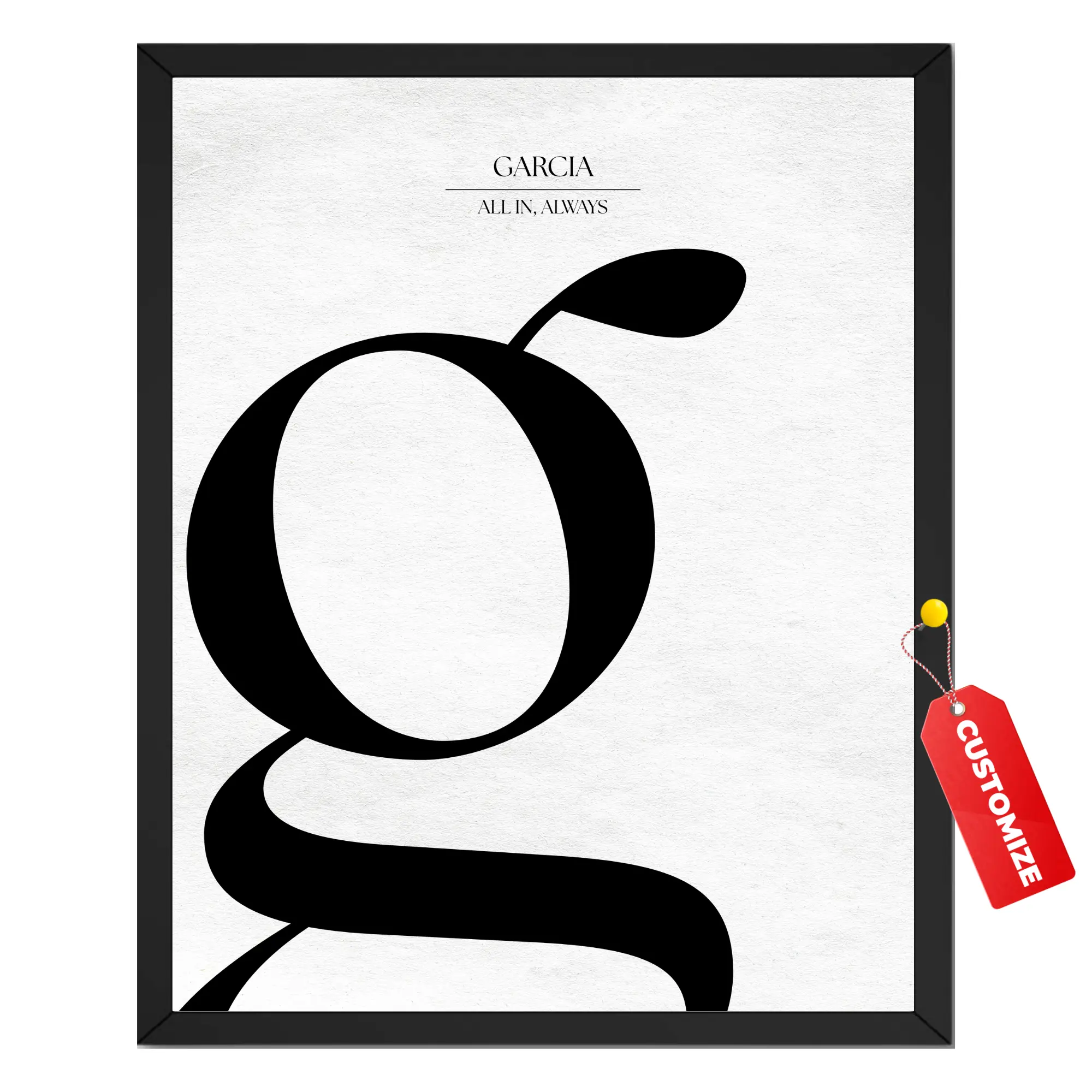 Personalized Name Initial Print: Customized Contemporary Letter Poster and Canvas,