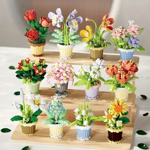 12-Piece Flower Bouquet Building Blocks & Assembly Toy Set, Decorative Bouquet, Miniature Diamond Beads Sunflower Daisy Orchid, Perfect Gift for Girlfriend Birthday Christmas Valentine's Day