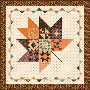 Quilt Kit - Pressed Leaves Boxed Quilt Kit featuring The Awe of Autumn collection by Sandy Gervais for Riley Blake