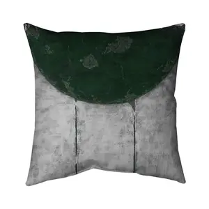 360 Stand Durable Poly Twill 18x18 in. Green Half Circle Contemporary Throw Pillow with Home Decor Insert, for Furniture Living Room Decor (Model 5541-1818-AB18-1), Sofas Living Room