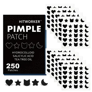 250 Count Cute Hydrocolloid Pimple Patches, Multi-Shape Acne Spot Covers, Tea Tree Oil & Salicylic Acid, Discreet Blemish Stickers