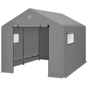 Best Choice Products 10x8ft Outdoor Fabric Storage Shed, Steel Frame, Dual Zipper Doors, Window