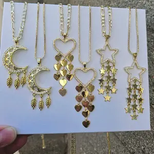 Dream catcher gold plated pendant necklace