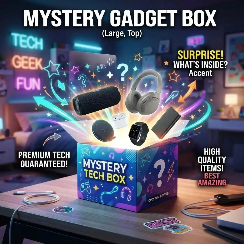 Electronic Mystery Blind Box – Random Portable Laptops, Power Banks, Mechanical Keyboards & Everyday Electronics May Be Inside