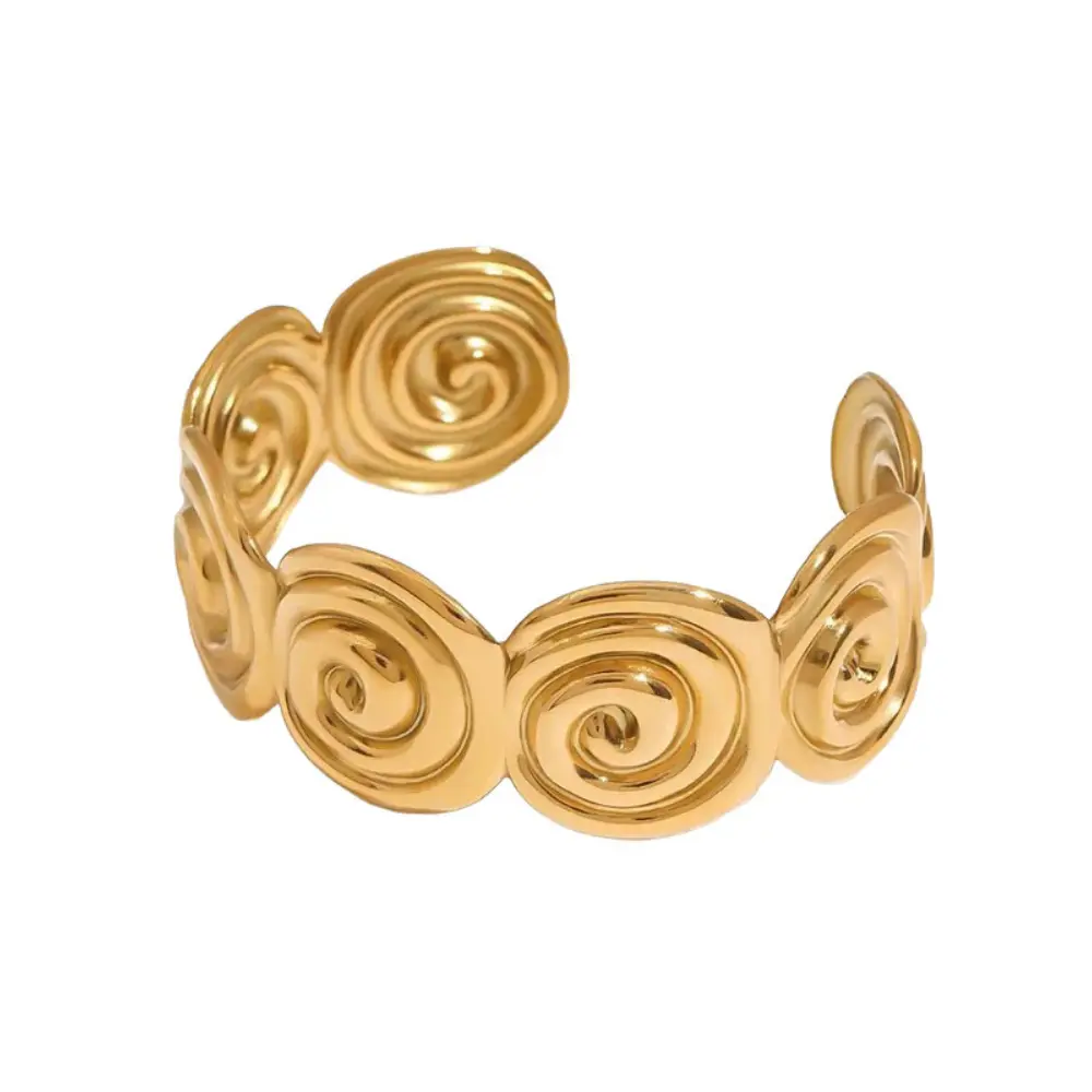Spiral Cuff Bangle Bracelet - Stainless Steel Spiral Cuff Bangle Bracelet - Stainless Steel