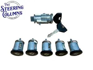 1998-2001 Jeep Wrangler TJ Ignition & 5 Door Lock Cylinder Set 2 Keys Black New