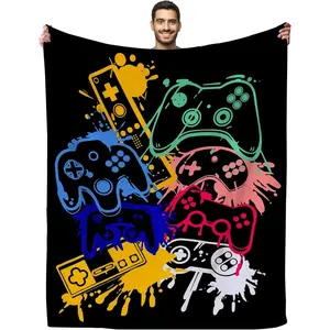 1PC Gamer Blanket Super Soft Flannel Gaming Throw Blanket Cozy Lightweight Blankets Gamer Gifts for Men