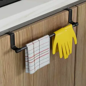Wall-Mounted Single Rod Towel Rack & Kitchen Cabinet Hook, Towel Hooks for Wall, Space-Saving Iron Organizer, Rust-Resistant, Modern Design, Compact Storage Solution