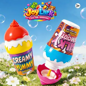 Kids Ice Cream Bubble Bottle Toy, Empty Summer Outdoor Bubble Blower for Beach, Yard & Party Play
