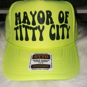 mayor of titty city trucker hat [black glitter writing]