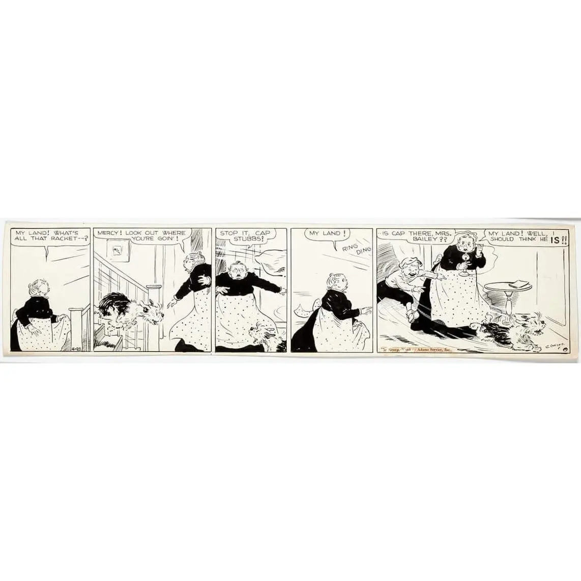 Cap Stubbs and Tippie Original Ink Daily Comic Strip Art Signed and Drawn by Edwina Dumm AM05