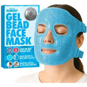 Face Ice Pack, Reusable Hot & Cold Ice Face Mask, Gel Compress for Helping with Puffy Eyes and aiding in Conditions of Swelling, Facial Spa Cooling Mask for Women and Men (Blue)