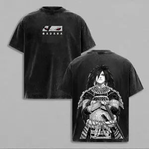 Uchiha Madara x Naruto Anime Double Printed Washed Tee Unisex Oversize Anime Manga Lightweight  T-Shirt, Gift For Anime Fan Lover , Madara Fan , Madara Shirt , Naruto Merch