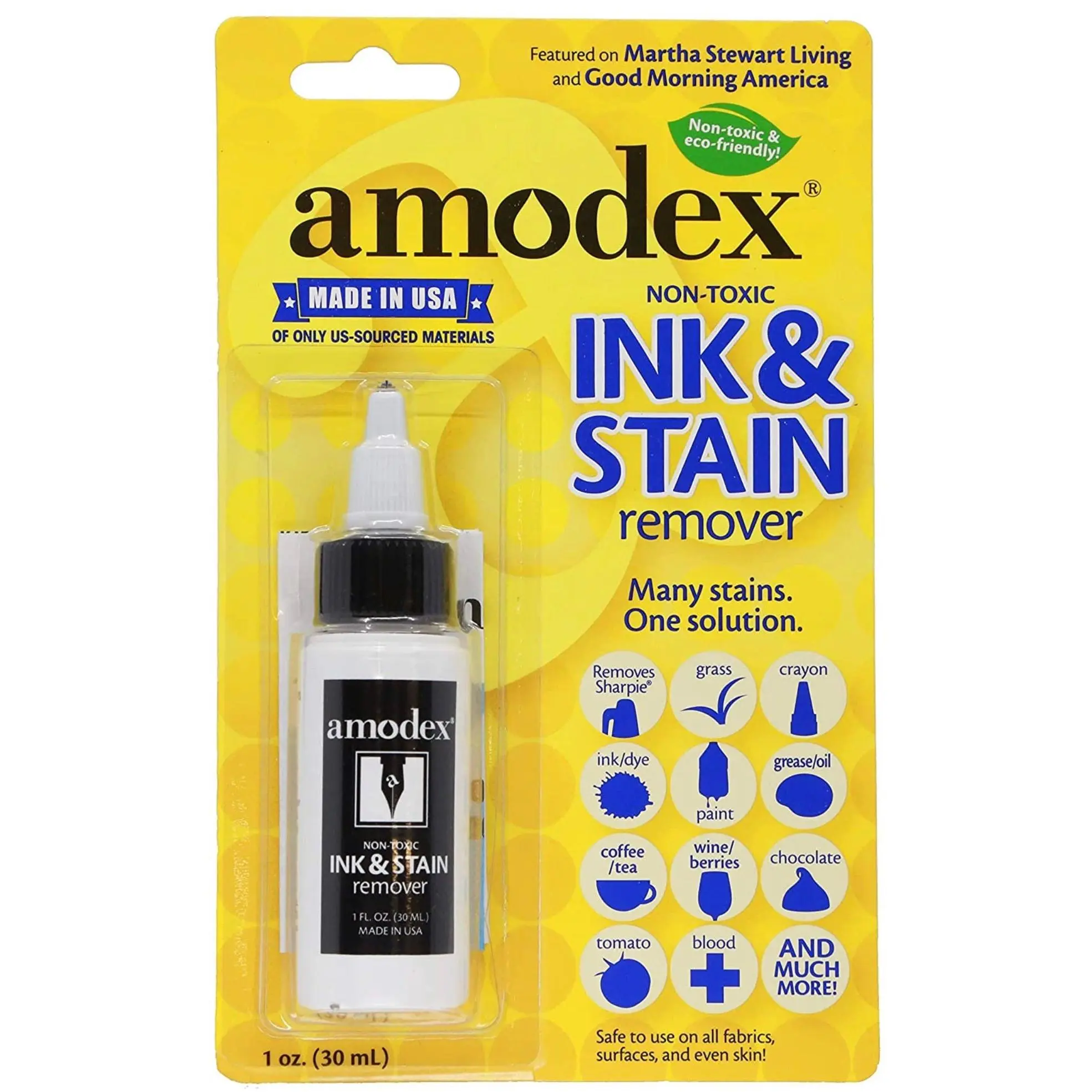 Amodex Ink and Stain Remover – Cleans Marker, Ink, Crayon, Pen, Makeup from Furniture, Skin, Clothing, Fabric, Leather - 30 ml