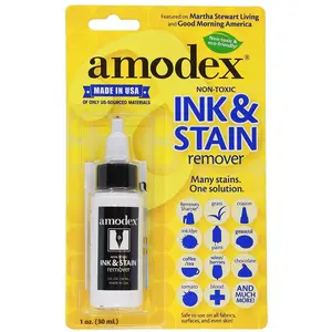 Amodex Ink and Stain Remover – Cleans Marker, Ink, Crayon, Pen, Makeup from Furniture, Skin, Clothing, Fabric, Leather - 30 ml